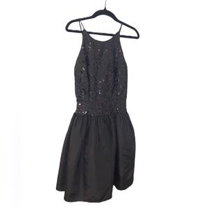 Vintage Y2K Jessica McClintock Gunne Sax Black Sequined Dress Size 3